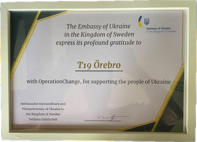 Insamling till Ukraina 3 september 17.00